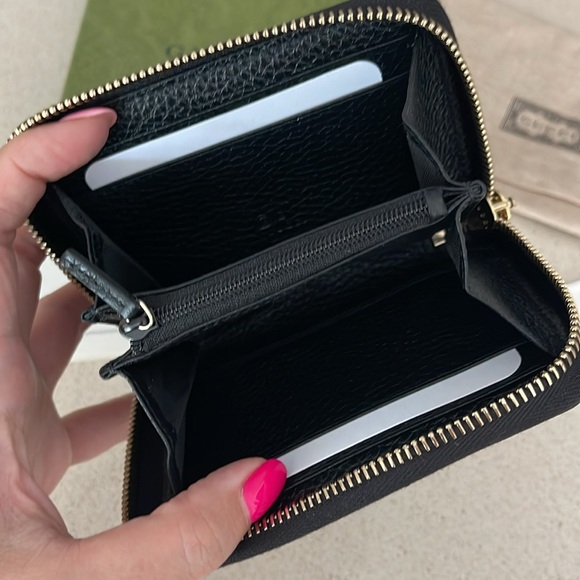 $985 NEW Authentic GUCCI Black Gold Soho Wallet Card Holder Tassel Leather - Picture 10 of 14